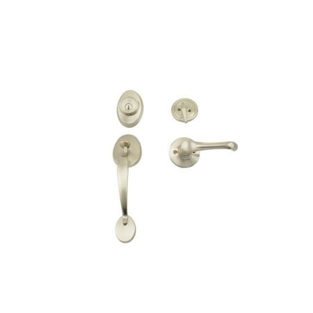 Weslock Hillcrest SGL CYL Handleset Somerset Trim Satin Nickel 02810-NVNFR2D